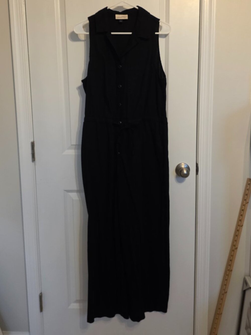Universal Thread Linen Blend Black Sleeveless Jumpsuit - Size 12